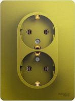 Розетка с заземлением Systeme Electric Glossa 1-м. 2 мод. фисташковый картинка